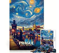 Prague, République tchèque Puzzle Artistique La Nuit étoilée pour Adolescents, 1000 pièces, Jeu de logique, Passe-Temps à la Maison, découpe précise, Cadeau de fête 38x26cm