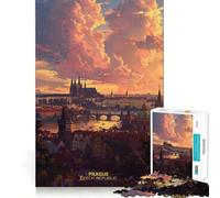 Prague, République tchèque Puzzle de 1000 pièces pour Adolescents, idéal pour stimuler l'esprit, Jouer en Groupe, découpe de précision, Cadeau de Festival 38x52cm