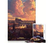 Prague, République tchèque Puzzle de 1000 pièces pour Adolescents, idéal pour stimuler l'esprit, Jouer en Groupe, découpe de précision, Cadeau de Festival 38x52cm