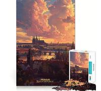 Prague, République tchèque Puzzle de 1000 pièces pour Adultes Jeu de réflexion et de détente Découpe Parfaite Cadeau mémorable 50x75cm