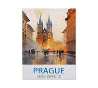 Prague, République tchèque,Puzzle en Papier 1000 Pièce Classique Adultes Puzzles Enfants Apprentissage Assembler des Jouets(50x70cm)-CM48