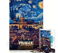 Prague, République tchèque Puzzle La Nuit étoilée pour Adolescents 1000 pièces Stimule la mémoire, se détend, Bords précis, 50x75cm
