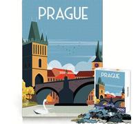 Prague,République tchèque Puzzles pour Adolescents 1000 pièces Stimulation cérébrale Loisirs et évasion Solide Emboîtement Chic Cadeau de Noël (38x52cm)