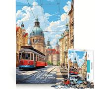 Prague, République tchèque Puzzles pour Adultes 1000 pièces Stimulation de la mémoire Moments de détente Assemblage de Motifs Liste de souhaits du Père Noël 38x52cm