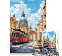 Prague, République tchèque Puzzles pour Adultes 1000 pièces Stimulation de la mémoire Moments de détente Assemblage de Motifs Liste de souhaits du Père Noël 38x52cm