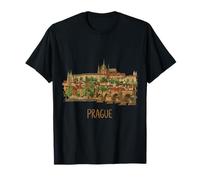 Prague République tchèque Voyage Souvenir City Landmark Cadeau T-Shirt