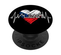 Prague Skyline Battement de cœur République Tchèque Praha PopSockets PopGrip Adhésif