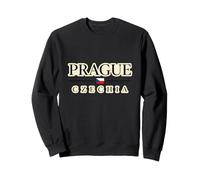 Prague Tchéquie Voyage Ville Pays Europe Centrale Drapeau Icône Sweatshirt