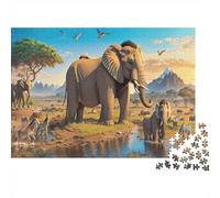Prairie Africaine Puzzle 1000 Pièces Adultes Enfants Animaux Puzzles 1000 Pièce Jeu Éduchatif Cadeau 1000pcs (75x50cm)