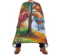 Prairie Arborée De Rêve Aux 4 Saisons Homme Femme Robe De Coiffure Professionnelle Cape De Coiffure Pleine Longueur Cape De Barbier Pour Usage Domestique Coupe De Cheveux 168X140Cm