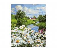 Schipper Peinture par numéros 609240899 - Prairie marguerite - Acrylique avec pinceaux 24 x 30 cm