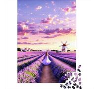 Prairie de Lavande avec Moulin à Vent 1000 Pezzi Micro-Fleur Puzzle Cartone Resistente per Famiglia, Difficile Ma Soddisfacente, Regalo Natale Decorazione Murale 70x50cm/1000pcs