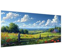 Prairie Diamond Painting Adulte Paysage Peinture Diamant Grand Format 100x200cm Broderie Diamant Kit DIY Diamond Painting Adulte Débutants Strass Point de Croix Cristal Peinture, Murale Décor A-U399