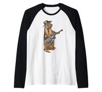 Prairie Dog Hawaiian Country Guitare en Acier drôle Mignon Manche Raglan