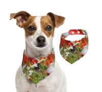 Prairie et Fleurs de Marguerites,Bandanas pour Chien, écharpe en Coton, Bavoirs réglables pour Animaux de Compagnie,S