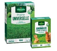 Prairie Universelle - 1 kg + Prairie Animaux - Lapins & Poules - 500 g
