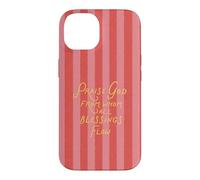 Praise God Doxology Pink Stripe Christian Trendy Esthétique Coque pour iPhone 14