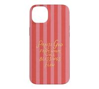 Praise God Doxology Pink Stripe Christian Trendy Esthétique Coque pour iPhone 14 Plus