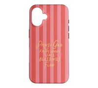 Praise God Doxology Pink Stripe Christian Trendy Esthétique Coque pour iPhone 16