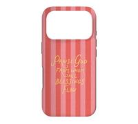 Praise God Doxology Pink Stripe Christian Trendy Esthétique Coque pour iPhone 17 Pro