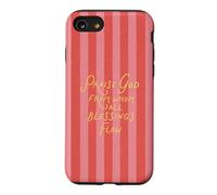 Praise God Doxology Pink Stripe Christian Trendy Esthétique Coque pour iPhone SE (2020) / 7/8