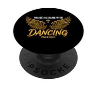 Praise His Name with Dancing Psaum 149:3 Danseuse Religieuse PopSockets PopGrip Adhésif