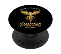 Praise His Name with Dancing Psaum 149:3 Danseuse Religieuse PopSockets PopGrip Adhésif