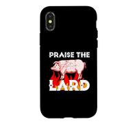 Praise The Holy Lard Funny Pig BBQ Grilling Pork Lover Meme Coque pour iPhone X/XS