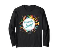 Praise The Lord - Psalm 150:6 Christian Church Worship Color Manche Longue