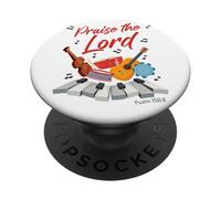 Praise The Lord - Psalm 150:6 Christian Church Worship Color PopSockets PopGrip Adhésif