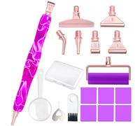 Praise V Do Kit de stylo de peinture diamant avec vis en acier inoxydable argenté pointe en métal argenté outil de placement, stylo d'art diamant ergonomique pour peinture diamant 5D perle point