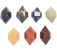 Prajet 7 Chakra Herkimer - Pierres de guérison naturelles avec cristaux d'équilibrage des chakras pour la méditation, le reiki, la purification de l'énergie et la croissance spirituelle