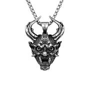 Prajna Collier pour homme avec pendentif en forme de monstre à cornes Punk pour petit ami Cadeau créatif