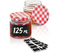 Praknu 25 Pots à Confiture 125 ml - Bocaux en Verre - Pot Confiture Vide