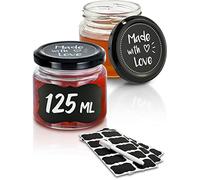 Praknu 25 Pots à Confiture 125 ml - Bocaux en Verre - Pot Conserve Vide
