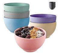 Praknu 6 Bols en Céramique de 700 ml Colorée - Pour Petit-déjeuner, Céréales, Salades et Soupes - Résistants et Compatibles avec le Micro-ondes et le Lave-vaisselle - Bol En Céramique Colorée