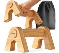 Praknu Barre Parallèle Calisthenics - 2x Poignées de Pompes en Bois Bambou FSC® - Parallettes Ergonomiques et Antidérapantes - Empilables - Pour Handstands, Street Workout - Maison et Gym