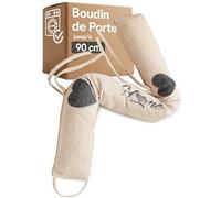 Praknu Boudin de Porte Isolant & fenêtre 90 cm Beige - Bas de Porte Froid | Bloque le courant d'air & réduit le chauffage, extra lourd, tissu lavable, porte d'entrée & appartement, économe en énergie