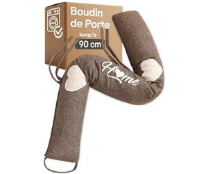 Praknu Boudin de Porte Isolant & fenêtre 90 cm Marron - Bas de Porte Froid | Bloque le courant d'air & réduit le chauffage, extra lourd, tissu lavable, porte d'entrée & appartement, économe en énergie