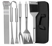 Praknu Kit Ustensiles Barbecue et Plancha INOX - Accessoire BBQ - Coffret