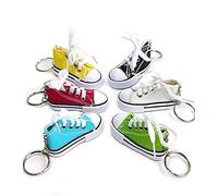 Praknu Lot de 12 porte-clés baskets avec lacets - Réaliste - Multicolore - Avec anneau de porte-clés