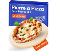 Praknu Pierre a Pizza pour Four - Rond 30cm - Pierre Pizza en Cordiérite à Four et Barbecue - Pour Pizzas Croustillantes