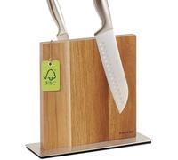 Praknu Porte Couteaux de Cuisine - Bloc à Couteaux Magnétique Aimanté Double Face en Bois D'Acacia FSC® pour Couteau Cuisine - Augmenté Antidérapant et peu Encombrant
