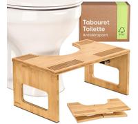 Praknu Tabouret Toilette en Bois FSC - Marche Pied WC - Repose-Pied Adulte