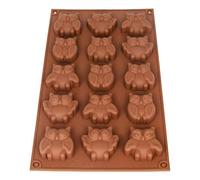 Pralinenform Moule à glaçons en silicone Motif hiboux en forme de hibou I Chocolate Mold I 30 x 18 x 2 cm I Animaux I Oiseau I sans BPA I Couleur : marron