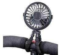 Pram Fan - ABS, 3.74x3.74x8.27in Fan For Stroller 3-Speed Airflow | 360° Rotating Rechargeable Cooling Device, Portable For Prams, Car Seats, Cribs, Bicycles, Travel