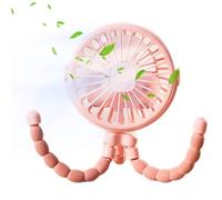 Pram Fan - ABS, 3.74x3.74x8.27in Fan For Stroller 3-Speed Airflow | 360° Rotating Rechargeable Cooling Device, Portable For Prams, Car Seats, Cribs, Bicycles, Travel