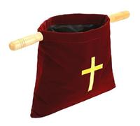 Prame d'église offrant des Sacs, offrant des paniers pour l'église, Sacs de Bible Cross brodés avec poignées de Bois, du Velours pour Les églises Communion Fournitures, Bleu