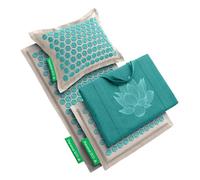 Pranamat Grand et petit tapis d'acupression avec oreiller et sac, thérapie d'acupression de qualité supérieure pour soulager la douleur et la relaxation, fabriqué à la main en Europe avec des