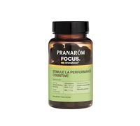 Pranarôm - Aromaboost Focus - Complément Alimentaire- Améliore la Mémoire et la Concentration - Ginkgo - Ginseng - Vitamines B9 B12 - Huile Essentielle Sauge à Feuilles de Lavande - 60 Capsules